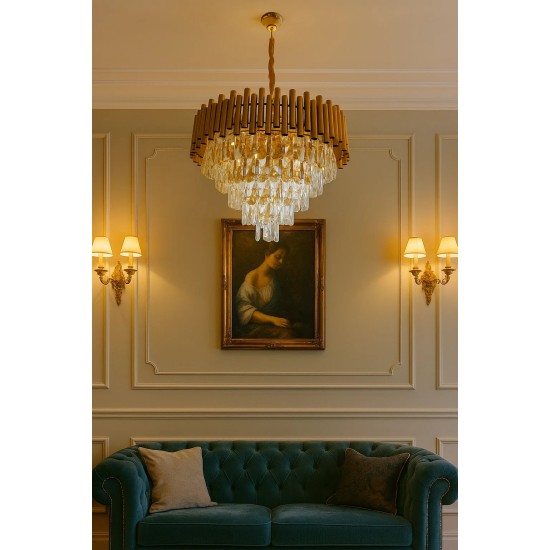 CRYSTAL LIGHT ROMA  ΧΡΥΣΟ 10ΦΩΤΑ Ε14 