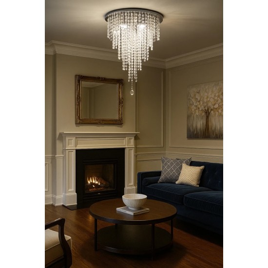 Κρυστάλλινο φωτιστικό οροφής Χρώμιο Ν.84 Venetia