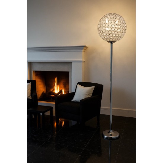 Φωτιστικό δαπέδου N.1008 με κρυστάλλινη μπάλα.