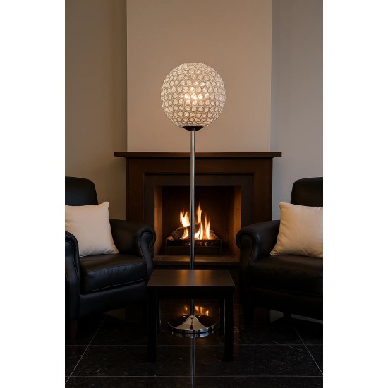Φωτιστικό δαπέδου N.1008 με κρυστάλλινη μπάλα.