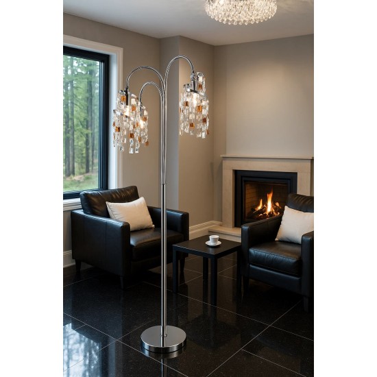 Φωτιστικό δαπέδου Ν.1009 με κρύσταλλα.