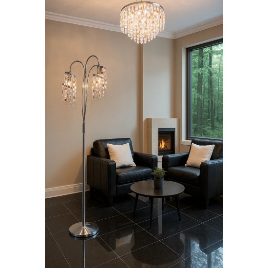 Φωτιστικό δαπέδου Ν.1009 με κρύσταλλα.