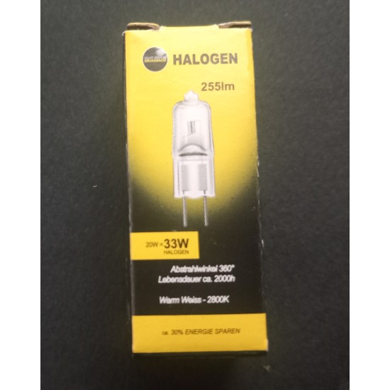 Λάμπα Αλογόνου G4 ECO 20W=33W 255lm 2800K Θερμό Λευκό Λάμπα Αλογόνου G4 ECO 20W=33W 255lm 2800K Θερμό Λευκό