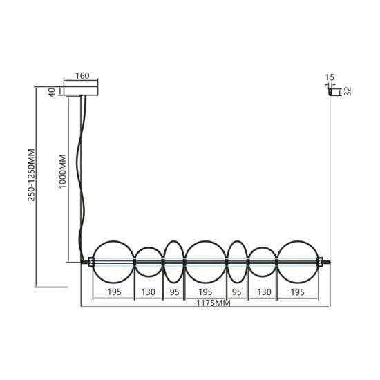 LED ΚΡΕΜΑΣΤΟ ΦΩΤΙΣΤΙΚΟ ΡΑΓΑ 40W ML0864