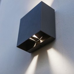LED Απλίκα Εξωτερικού Χώρου GEMINI BEAMS Up & Down 7.5W 4000K IP54 Σκούρο Γκρι
