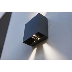 LED Απλίκα Εξωτερικού Χώρου GEMINI BEAMS Up & Down 7.5W 4000K IP54 Σκούρο Γκρι