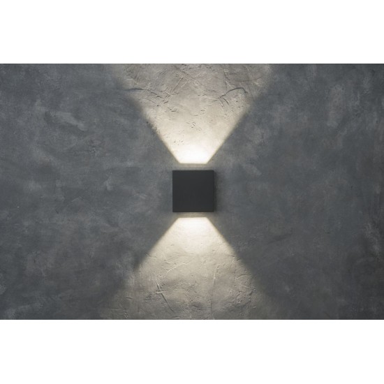 LED Απλίκα Εξωτερικού Χώρου GEMINI BEAMS Up & Down 7.5W 4000K IP54 Σκούρο Γκρι