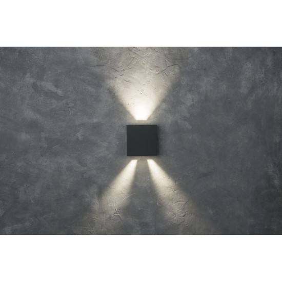LED Απλίκα Εξωτερικού Χώρου GEMINI BEAMS Up & Down 7.5W 4000K IP54 Σκούρο Γκρι