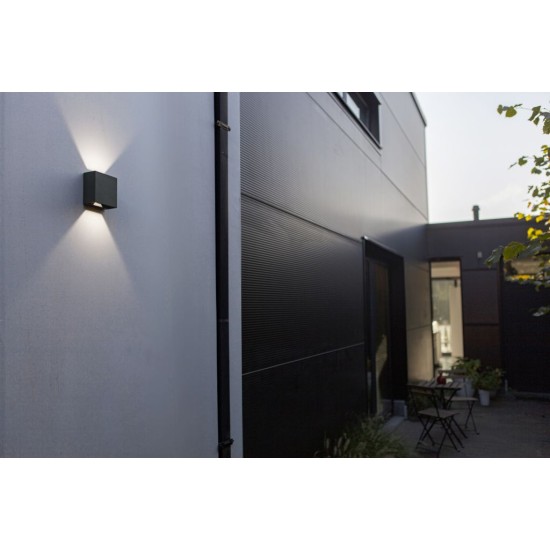 LED Απλίκα Εξωτερικού Χώρου GEMINI BEAMS Up & Down 7.5W 4000K IP54 Σκούρο Γκρι