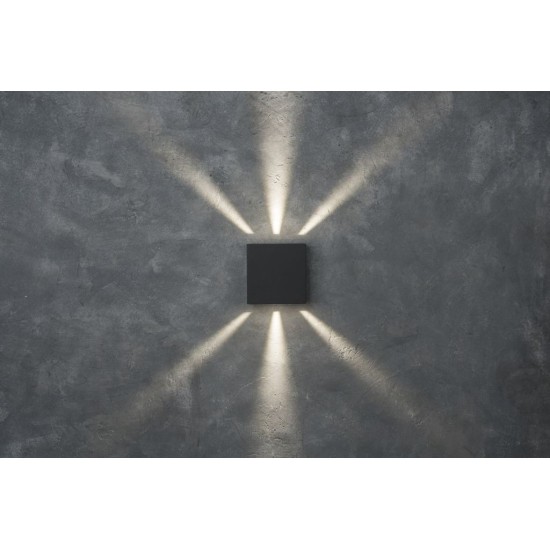 LED Απλίκα Εξωτερικού Χώρου GEMINI BEAMS Up & Down 7.5W 4000K IP54 Σκούρο Γκρι