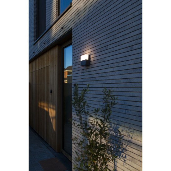 LED Απλίκα Εξωτερικού Χώρου DOMINO 17W 3000K IP65 Σκούρο Γκρι