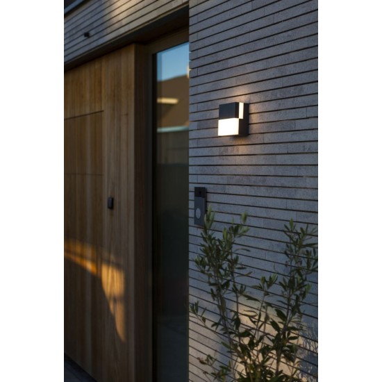 LED Απλίκα Εξωτερικού Χώρου DOMINO 17W 3000K IP65 Σκούρο Γκρι