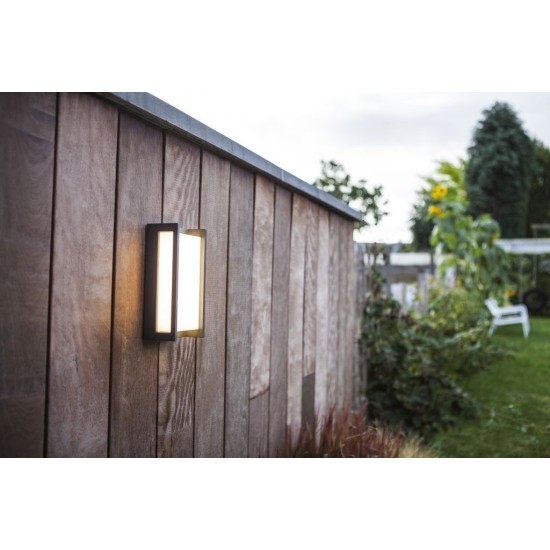 LED Απλίκα Εξωτερικού Χώρου QUBO 15W 3000K IP54 Σκούρο Γκρι