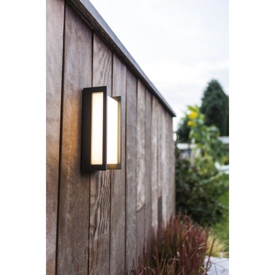 LED Απλίκα Εξωτερικού Χώρου QUBO 15W 3000K IP54 Σκούρο Γκρι