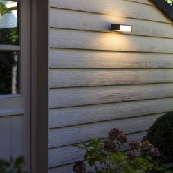 Ηλιακή LED Απλίκα Τοίχου TELIS με Αισθητήρα PIR 11W 3000K IP54 Σκούρο Γκρι