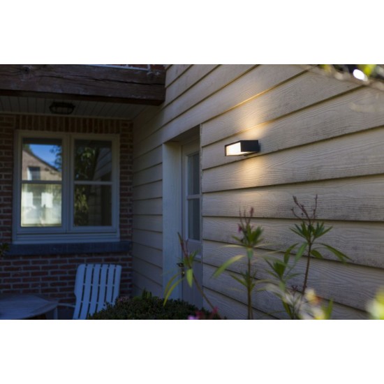 Ηλιακή LED Απλίκα Τοίχου TELIS με Αισθητήρα PIR 11W 3000K IP54 Σκούρο Γκρι