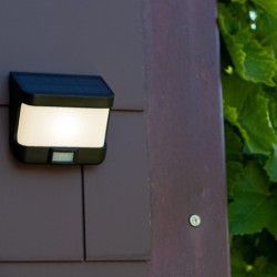 Ηλιακή LED Απλίκα Εξωτερικού Χώρου TRY με Αισθητήρα PIR 8W 5000K IP54 Μαύρη