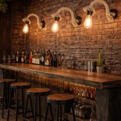 Φωτιστικό απλίκα τοίχου N.2004 (BDA2004) – Industrial με σχοινί