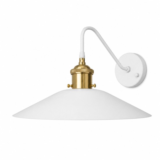 Απλίκα Τοίχου Industrial Vintage Λευκή με Χρυσό Ντουί Ν.2045