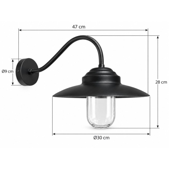 Industrial Απλίκα Τοίχου Μαύρη BDA2097 – BronzeDesign