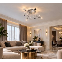 Κρυστάλλινο Φωτιστικό Οροφής N.10 Rivoli – Χρώμιο | BronzeDesign
