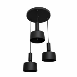 BDC230 Industrial Τριπλό Φωτιστικό Οροφής Μαύρο Ματ | BronzeDesign