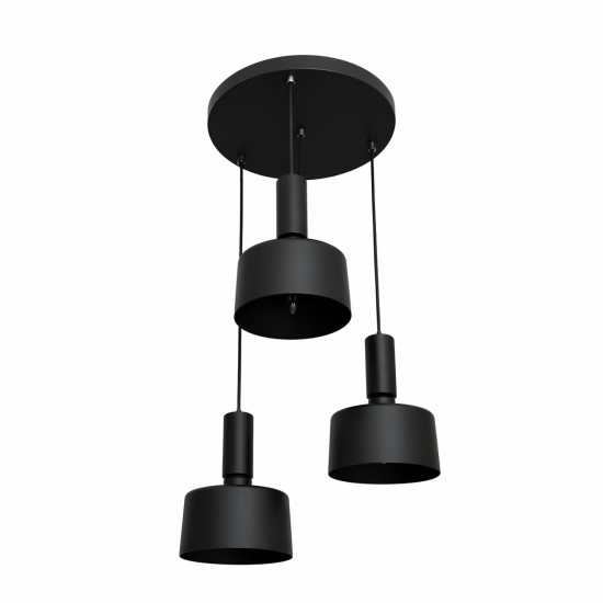 BDC230 Industrial Τριπλό Φωτιστικό Οροφής Μαύρο Ματ | BronzeDesign