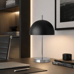 Industrial Επιτραπέζια Λάμπα N.4032 Χρώμιο με Μεταλλική Μπάλα Ø30cm