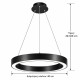 LED Κρεμαστό Φωτιστικό Μαύρο 30W Ø40cm N.303