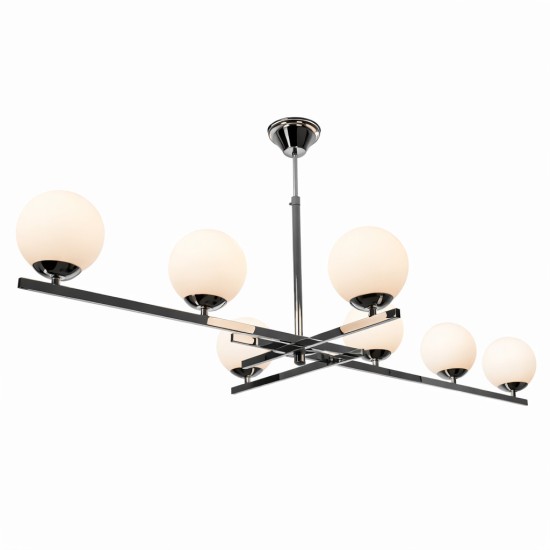 Κρεμαστό Φωτιστικό N.71 Skopelos Χρώμιο με Οπαλίνα 6Φ E14 – BDP71