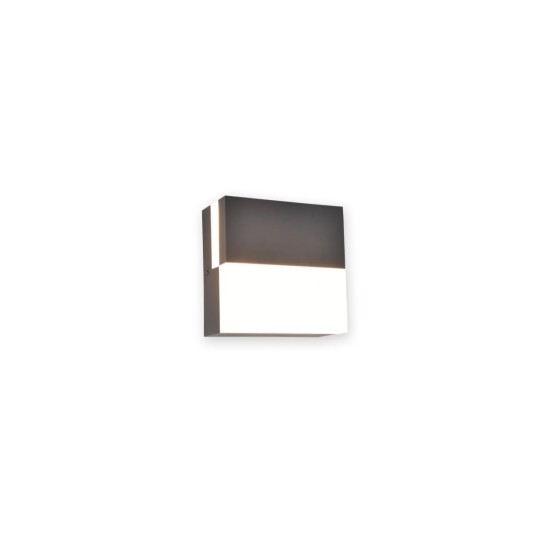 LUTEC Domino Απλίκα Εξωτερικού Χώρου LED 17W 3000K Γκρι IP65