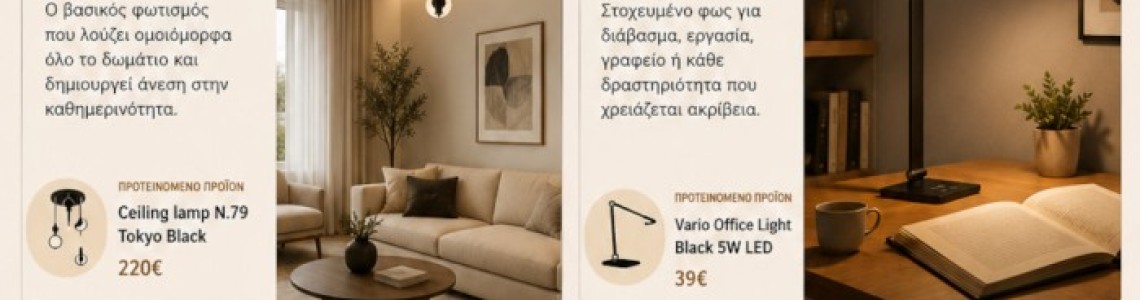 4 Τύποι Φωτισμού που Χρειάζεται Κάθε Σπίτι