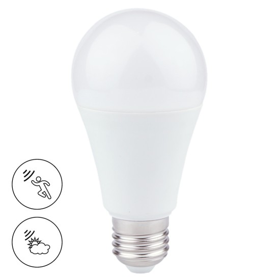 Λάμπα LED E27 6W 3000K με Αισθητήρα Κίνησης & Λυκόφωτος Eko-Light