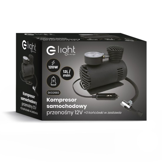 Φορητός Αεροσυμπιεστής Αυτοκινήτου 12V 120W 150 PSI – EKG2683 Φορητός Αεροσυμπιεστής Αυτοκινήτου 12V 120W 150 PSI – EKG2683