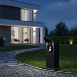 Στήλη Ρεύματος Κήπου Eko-Light 20cm με 2 Πρίζες Schuko 16A IP44