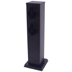 Κολώνα Ρεύματος Κήπου 40cm με 2 Πρίζες IP44 Μαύρη Eko-Light