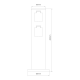 Κολώνα Ρεύματος Κήπου 40cm με 2 Πρίζες IP44 Μαύρη Eko-Light