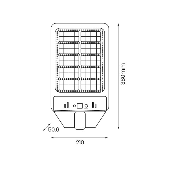Ηλιακό Φωτιστικό Δρόμου Kers 200W 1200lm 6500K IP44 με Αισθητήρα Κίνησης