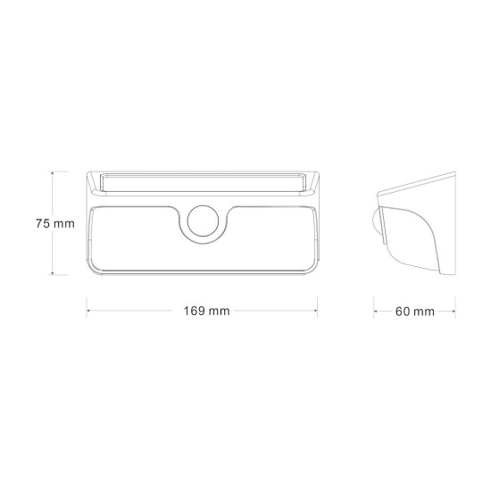 Ηλιακό Φωτιστικό Τοίχου LED Link 5W 500lm 4000K με Αισθητήρα Κίνησης – Μαύρο