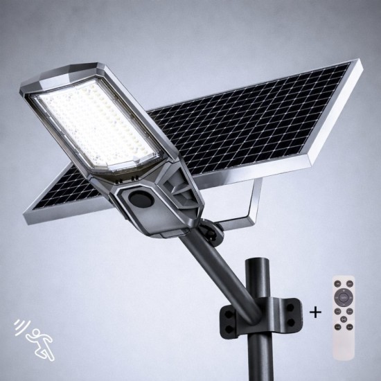 Ηλιακό Φωτιστικό Δρόμου Kobra II 400W 2400lm 4000K IP65 με Ξεχωριστό Πάνελ Ηλιακό Φωτιστικό Δρόμου Kobra II 400W 2400lm 4000K IP65 με Ξεχωριστό Πάνελ