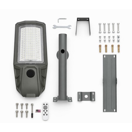 Ηλιακό Φωτιστικό Δρόμου Kobra II 400W 2400lm 4000K IP65 με Ξεχωριστό Πάνελ Ηλιακό Φωτιστικό Δρόμου Kobra II 400W 2400lm 4000K IP65 με Ξεχωριστό Πάνελ