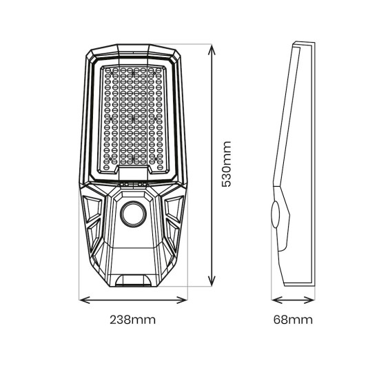 Ηλιακό Φωτιστικό Δρόμου Kobra II 400W 2400lm 4000K IP65 με Ξεχωριστό Πάνελ Ηλιακό Φωτιστικό Δρόμου Kobra II 400W 2400lm 4000K IP65 με Ξεχωριστό Πάνελ