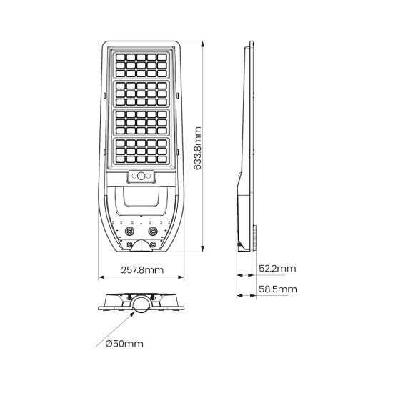 Ηλιακό Φωτιστικό Δρόμου Via 150W 1800lm 6000K IP54 με Αισθητήρα Κίνησης