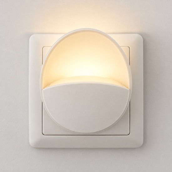 Φωτάκι Νυκτός LED Πρίζας Cleo 0,6W 3000K με Αισθητήρα Σκότους – Λευκό EKW0089