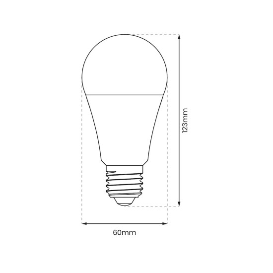 Λάμπα LED E27 A60 15W 6000K 1500lm Ψυχρό Λευκό Eko-Light