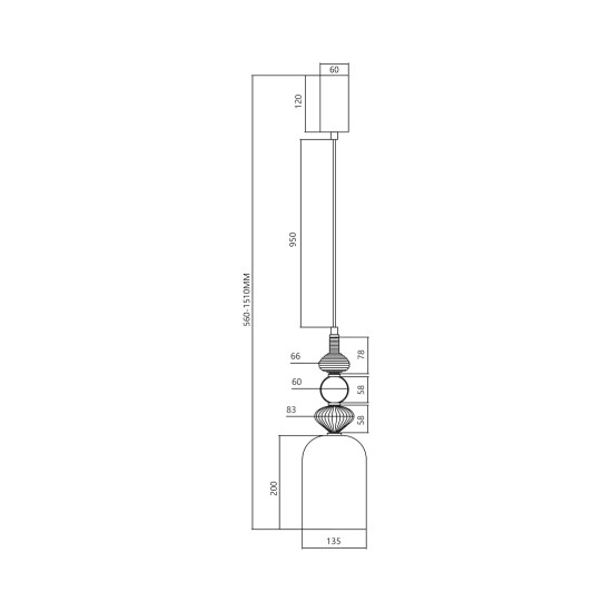 Κρεμαστό Φωτιστικό ARTE 12W LED Ορείχαλκος Multicolor Ø13cm 3000K