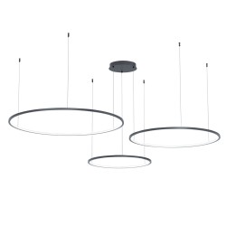 Τρίφωτο Κρεμαστό Φωτιστικό LED SATURNO 100W 4000K Μαύρο 180cm - Milagro ML0846