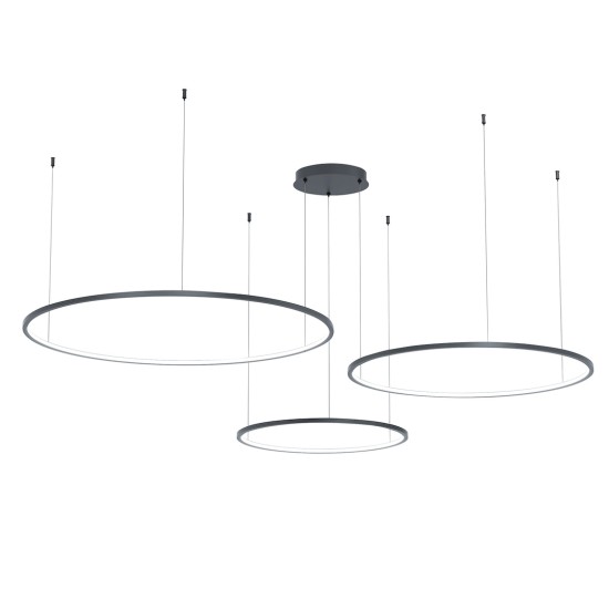 Τρίφωτο Κρεμαστό Φωτιστικό LED SATURNO 100W 4000K Μαύρο 180cm - Milagro ML0846 Τρίφωτο Κρεμαστό Φωτιστικό LED SATURNO 100W 4000K Μαύρο 180cm - Milagro ML0846