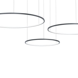 Τρίφωτο Κρεμαστό Φωτιστικό LED SATURNO 100W 4000K Μαύρο 180cm - Milagro ML0846