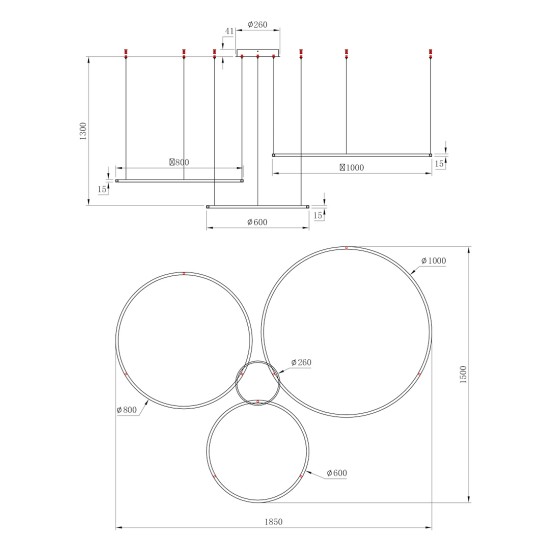 Τρίφωτο Κρεμαστό Φωτιστικό LED SATURNO 100W 4000K Μαύρο 180cm - Milagro ML0846 Τρίφωτο Κρεμαστό Φωτιστικό LED SATURNO 100W 4000K Μαύρο 180cm - Milagro ML0846